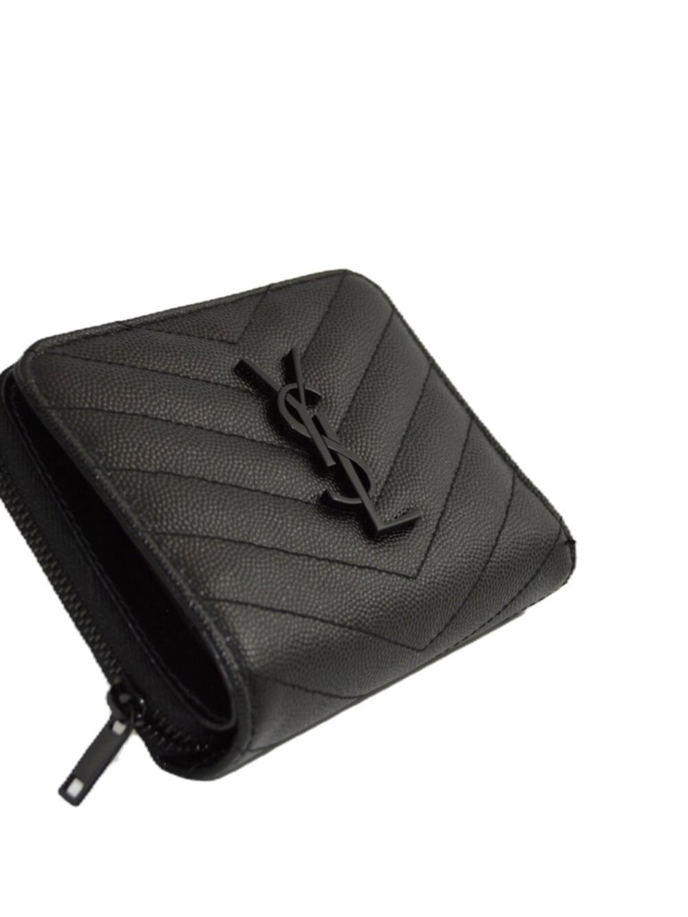 Yves Saint Laurent Small Cassandre Matelassé Zip-Around Wallet #202-115 - Picture 3 of 8